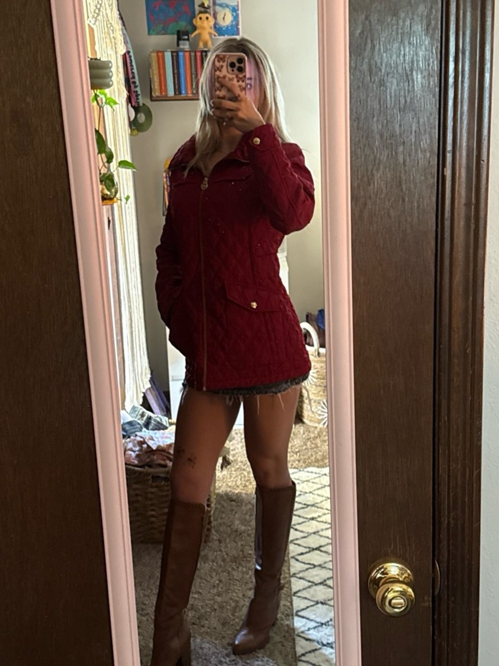 MICHAEL Michael Kors Quilted Red Coat
